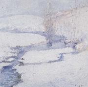 John Henry Twachtman Winter Scene oil